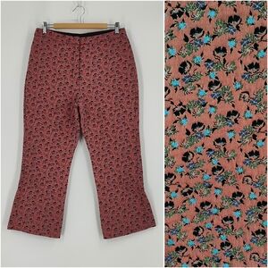 Topshop | jacquard kick flare cropped pants